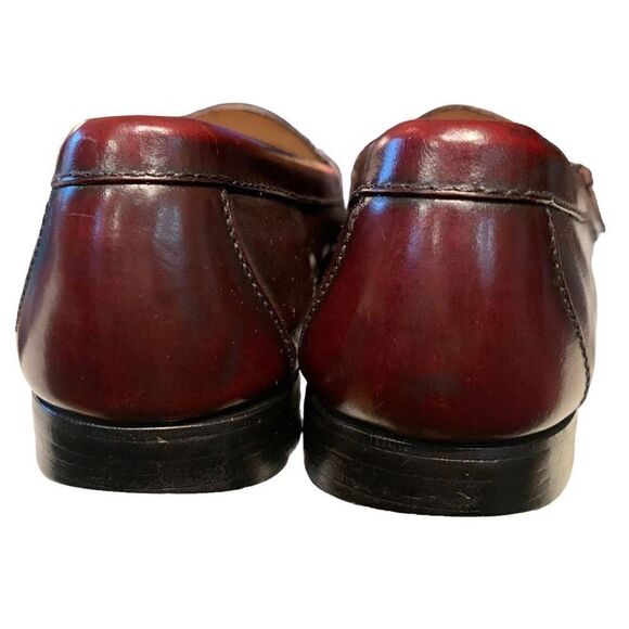 Cole Haan VTG Loafer Leather Burgundy Kilted Fringe Buckle Men’s Size 7.5 D 4959 - Picture 8 of 9